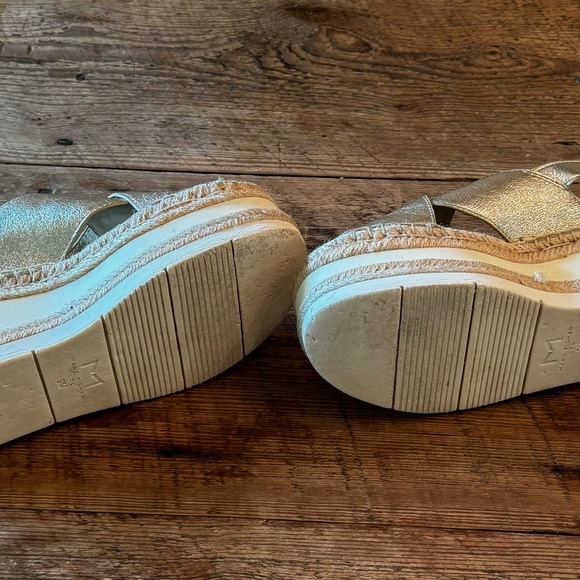 Women’s MARC FISHER Gandy Leather Wedge Platform Sandals size 9 - Picture 3 of 5